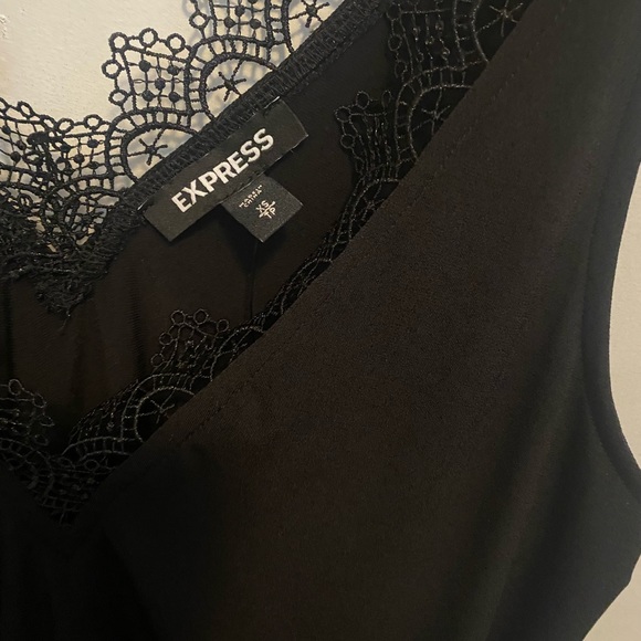 Express Black peplum lace detail top - Picture 5 of 8